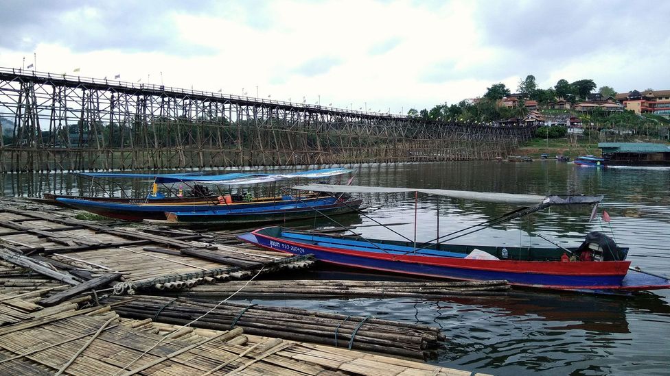The Mon Bridge in Sangkhlaburi, Thailand The Mon Bridge in Sangkhlaburi, Thailand
