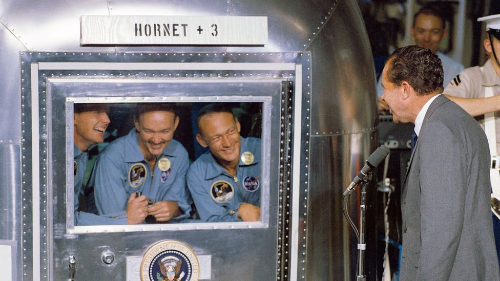 From Apollo 11, some of the Moon mission astronauts had to spend a week in quarantine upon their return to Earth (Credit: Nasa/Getty Images)