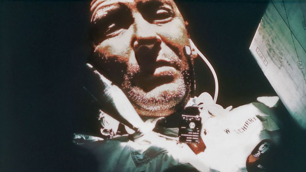 Wally Schirra discovered first hand the problems of having a cold in space while he was a crewman on Apollo 7 (Credit: Nasa/Getty Images)