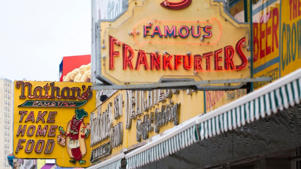 In 1916, one of Feltman’s former employees, Nathan Handwerker, opened his own hot dog shop just blocks away from his old employer (Credit: Erica Schroeder/Alamy)