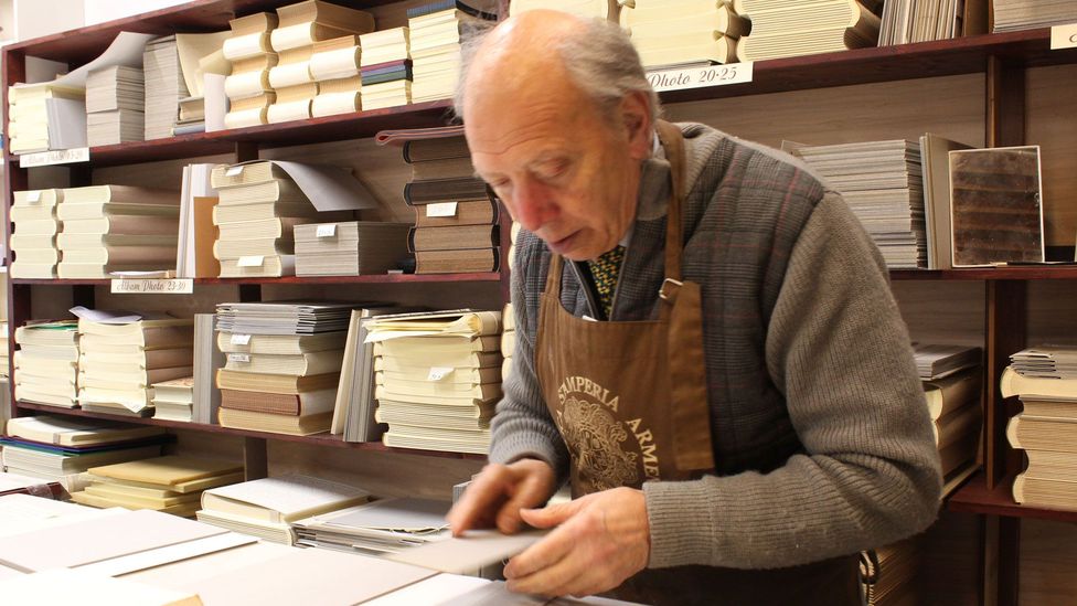 Venetian bookbinder Paolo Olbi hopes to revive artisanal bookmaking in Venice through the Antica Stamperia Armena (Credit: Margarita Gokun Silver)