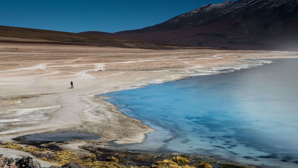 View of the Laguna Verde (Green Lagoon) in Bolivia