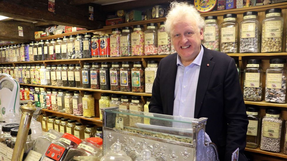 Keith Tordoff is the owner of The Oldest Sweet Shop in England, which first started selling sweets nearly two centuries ago (Credit: Mike MacEacheran)