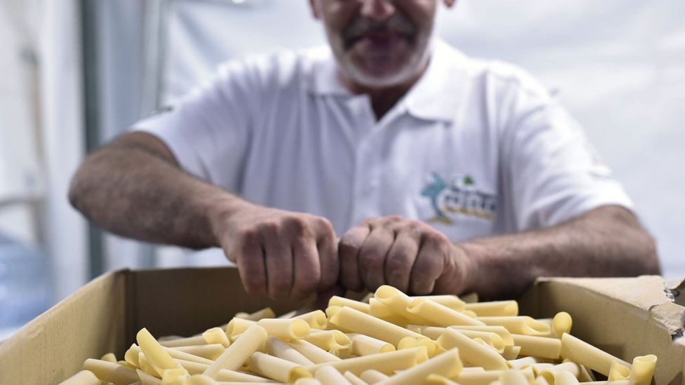 Gragnano’s dried pasta, fondly nicknamed ‘white gold’, is coarse in texture, allowing it to hold more sauce (Credit: Consorzio di Tutela della Pasta di Gragnano IGP) Gragnano’s dried pasta, fondly nicknamed ‘white gold’, is coarse in texture, allowing it to hold more sauce (Credit: Consorzio di Tutela della Pasta di Gragnano IGP)