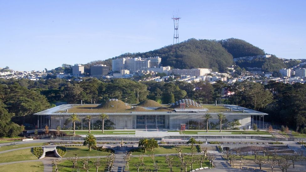 The intriguing design of the California Academy of Sciences is built to promote cooling air movement around the building (Credit: Cody Andresen)