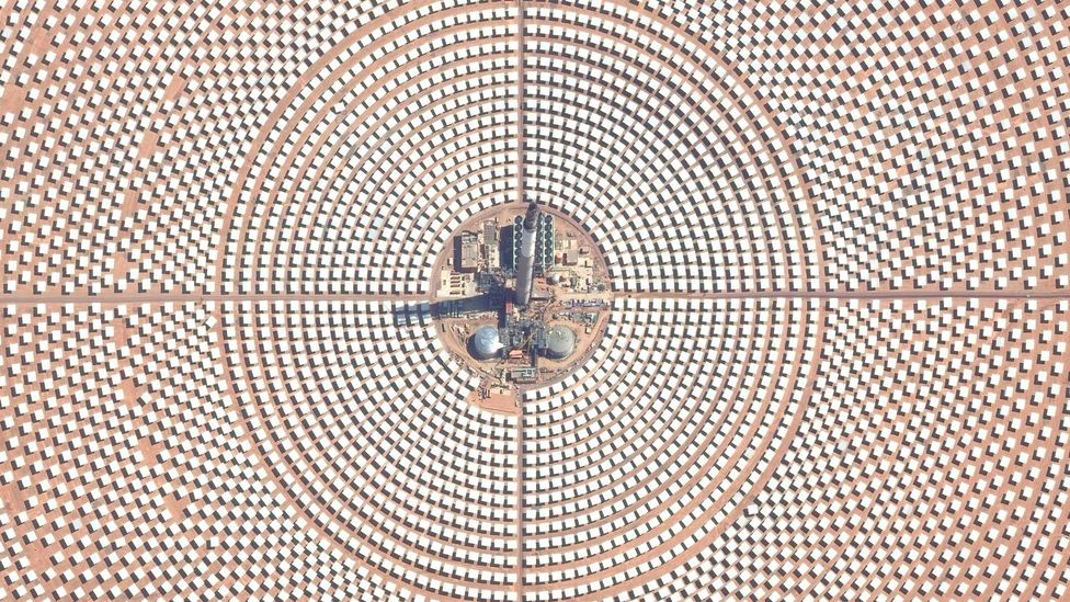 Ouarzazate Solar Power Station in Morocco covers about 25 sq km (9.6 sq miles) and contributes about 1/35th of the country's power needs (Credit: Getty Images) Ouarzazate Solar Power Station in Morocco covers about 25 sq km (9.6 sq miles) and contributes about 1/35th of the country's power needs (Credit: Getty Images)