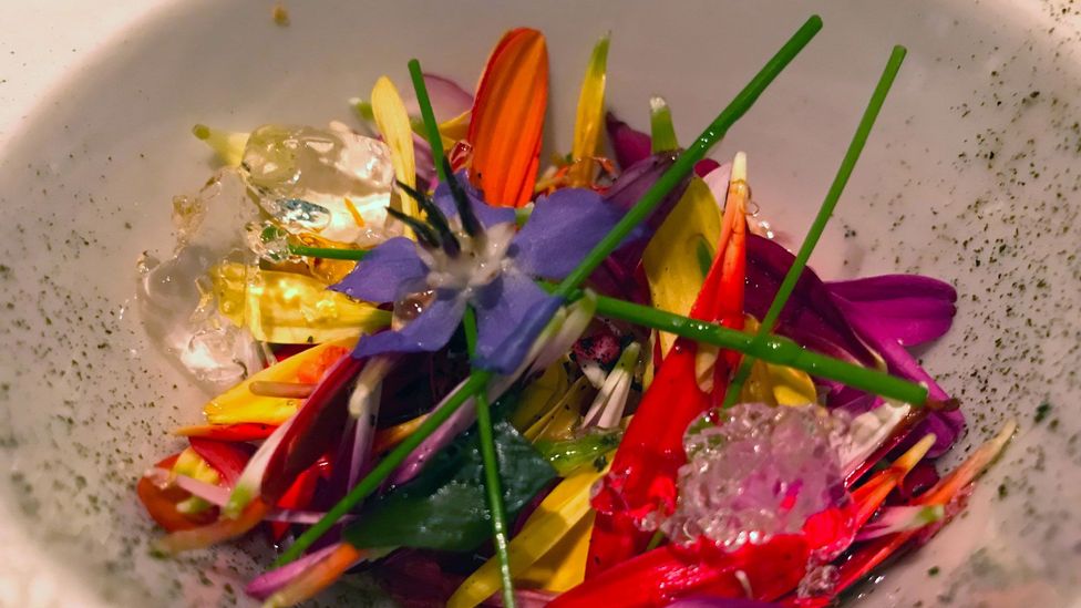 Renowned chefs in Brazil are creating locally inspired dishes, such as chef Alex Atala’s flower “ceviche” (Credit: Janet Forman) Renowned chefs in Brazil are creating locally inspired dishes, such as chef Alex Atala’s flower “ceviche” (Credit: Janet Forman)