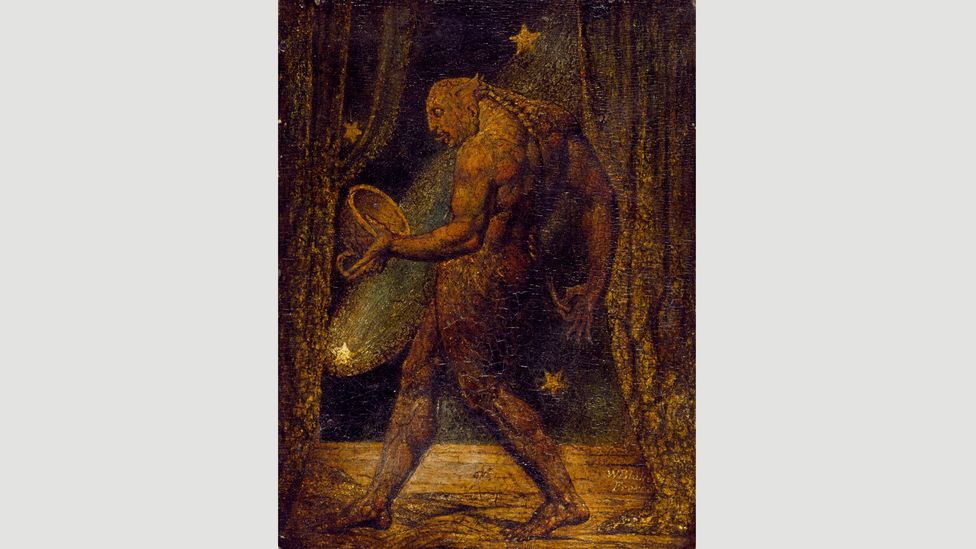 The Ghost of a Flea, c 1819-20, was inspired by a séance-induced vision – Blake broke off conversations to address the spirits of various characters, including Moses and Lucifer