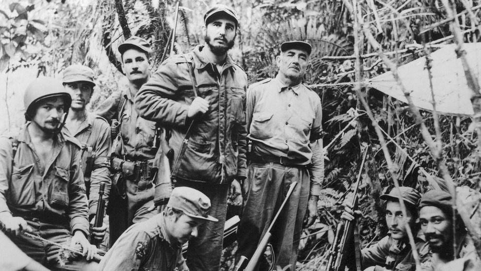 One year after Castro visited New York for the second time, he, Che Guevara (second from left) and a small band of guerillas tried to overtake Cuba (Credit: Bettmann/Getty Images)