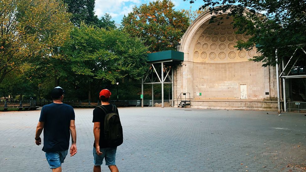 While it's no longer a soapbox for political rallies, Central Park's Naumburg Bandshell still hosts free classical concerts (Credit: Rachel Mishael)
