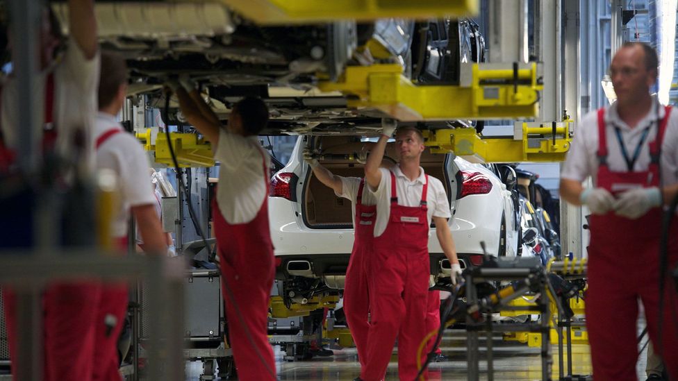 At Porsche’s plant in Leipzig, the company uses ergonomics to help workers get through shifts without strain, which may enable older workers to be more productive (Credit: Alamy) At Porsche’s plant in Leipzig, the company uses ergonomics to help workers get through shifts without strain, which may enable older workers to be more productive (Credit: Alamy)