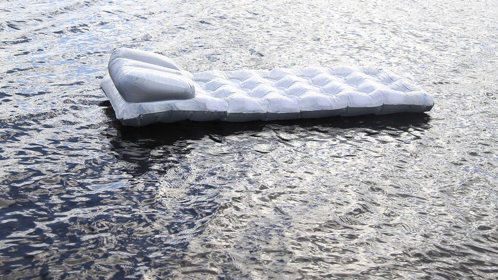 David Rickard’s installation Adrift features footage of an inflatable lilo (Credit: David Rickard) David Rickard’s installation Adrift features footage of an inflatable lilo (Credit: David Rickard)