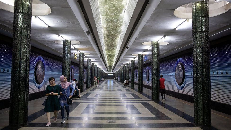 Each of the Tashkent Metro stations is uniquely designed and decorated Each of the Tashkent Metro stations is uniquely designed and decorated
