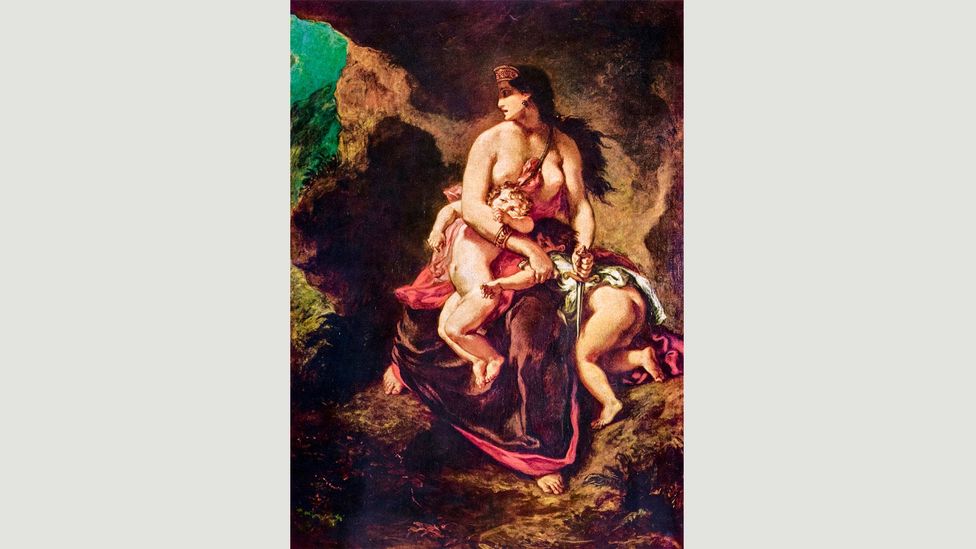 Delacroix's Medea About to Murder Her Children shows the character from Euripedes' tragedy taking revenge on her husband for his unfaithfulness (Credit: Alamy)