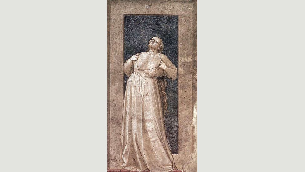Giotto's murals of the vices and virtues were done in grisaille – entirely created with grey or a neutral greyish tone (Credit: Alamy)
