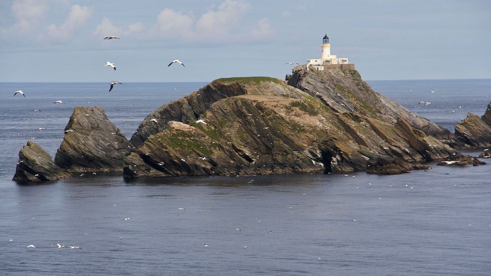 Located off the northern tip of Unst in the Shetland Islands, the lighthouse on Muckle Flugga is the UK's most northerly beacon (Credit: Karen Gardiner)