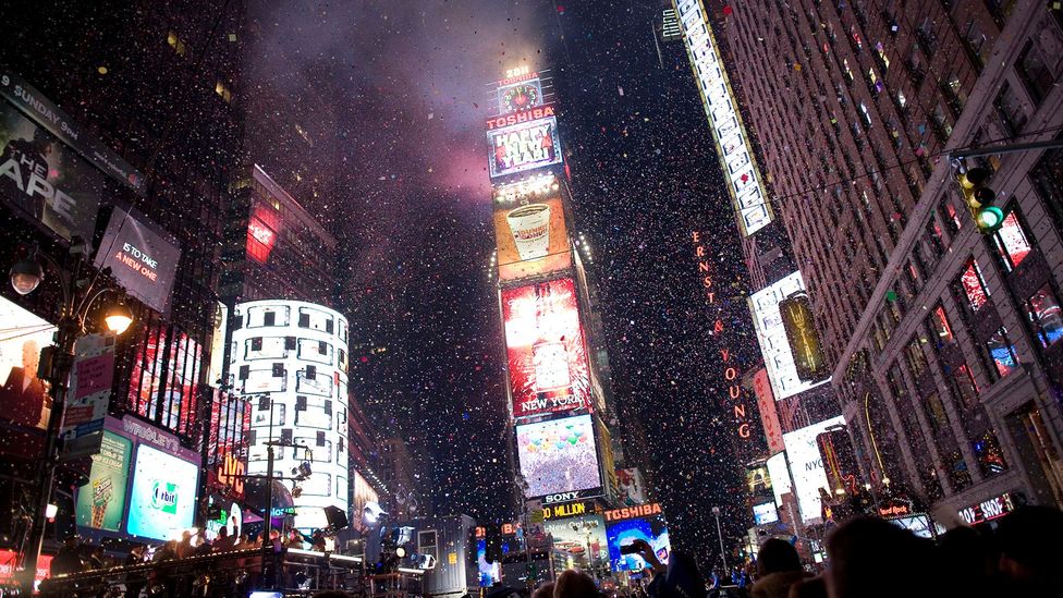 A million celebrants crowd Times Square every New Year's Eve (Credit: Brian Harkin/Getty Images)