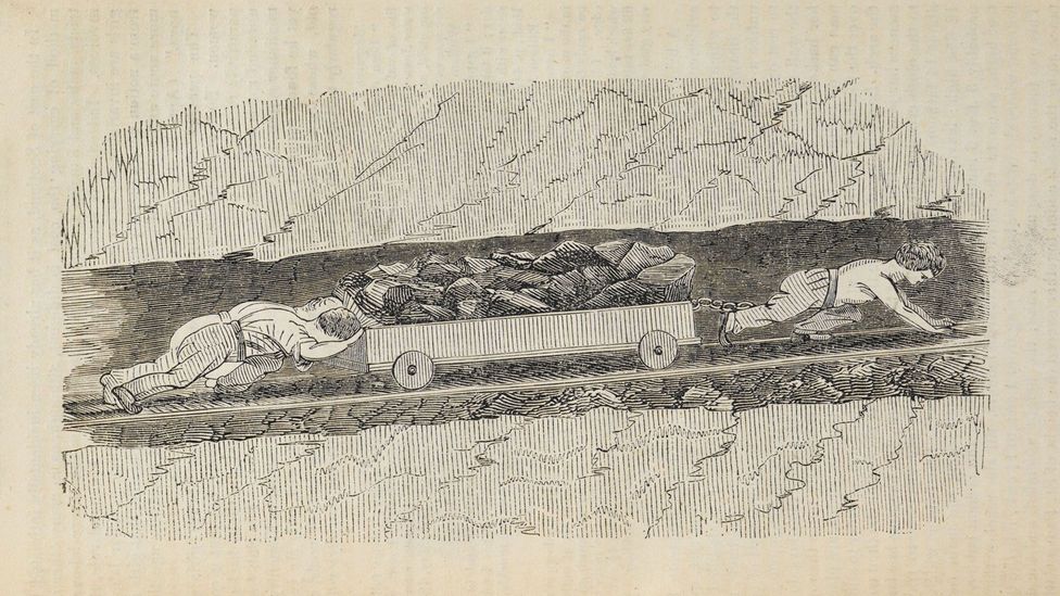 Gillies illustrated an 1842 report on children working in mines (Credit: The British Library) Gillies illustrated an 1842 report on children working in mines (Credit: The British Library)
