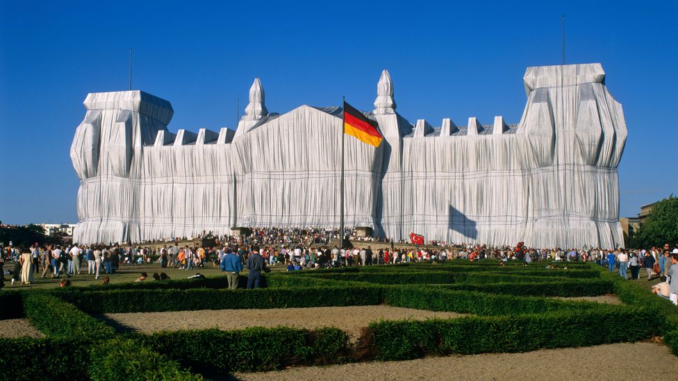 Wrapped Reichstag was a project Christo had begun imagining in 1971 with Jeanne Claude (Credit: Alamy)