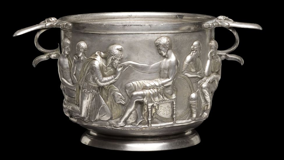 A Roman silver cup from the 1st Century AD features Achilles (Credit: Roberta Fortuna and Kira Ursem/ National Museet Denmark)
