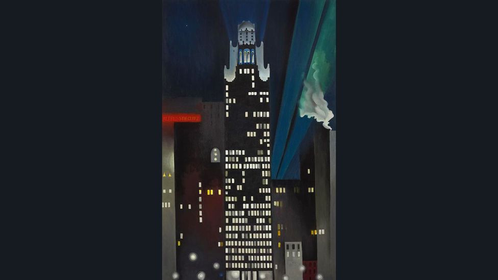 O’Keeffe’s Radiator Building – Night, New York, 1927 is an homage to the city (Credit: Alfred Stieglitz Collection/ Fisk University/ Crystal Bridges Museum of American Art)