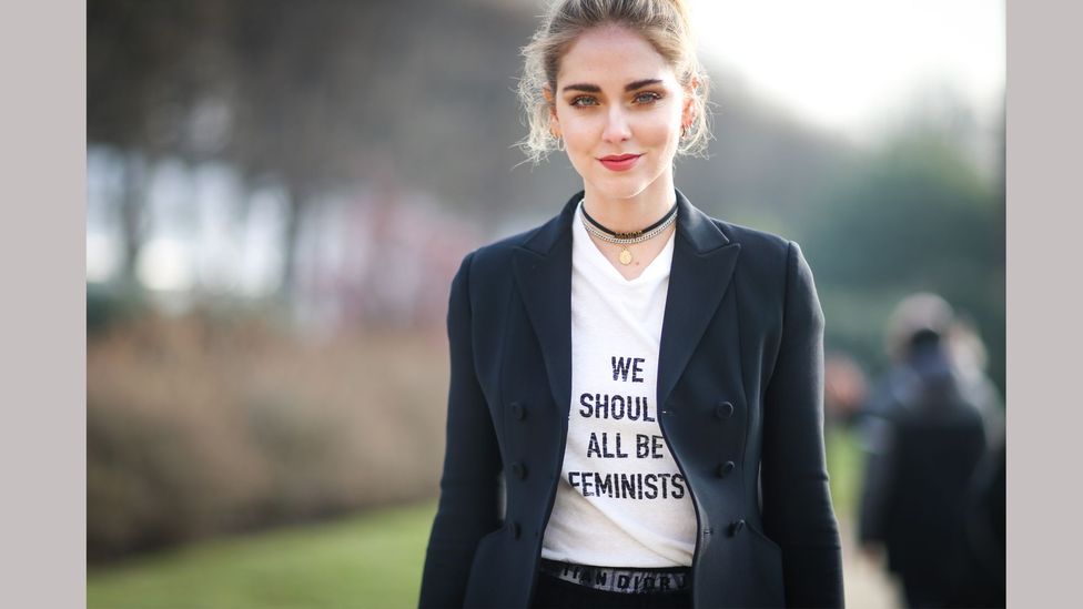 Dior’s ‘We should all be feminists’ T-shirt was created by Maria Grazia Chiuri, the brand’s first woman creative director (Credit: Getty Images)