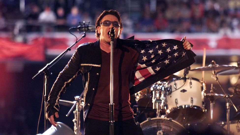 U2 at the Super Bowl Halftime show 2002