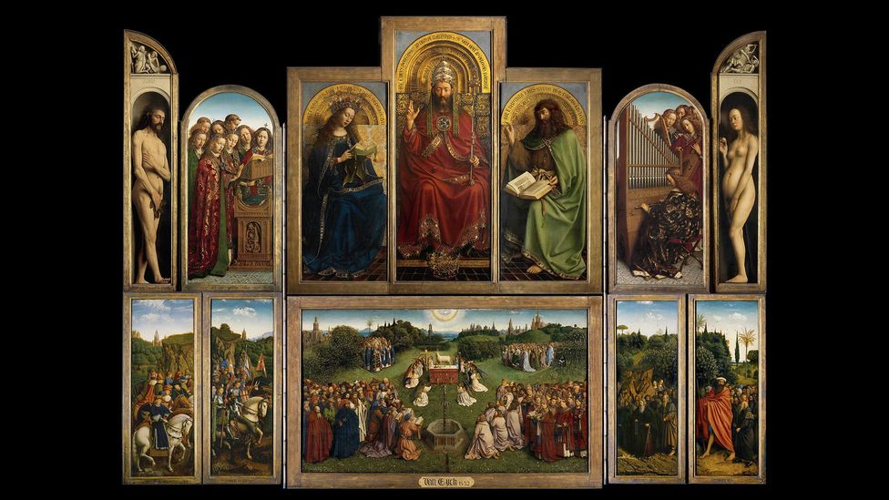 During his lifetime Van Eyck was celebrated for his innovations, including his use of oil paint, light and shade, three-dimensional modelling and realistic textures During his lifetime Van Eyck was celebrated for his innovations, including his use of oil paint, light and shade, three-dimensional modelling and realistic textures