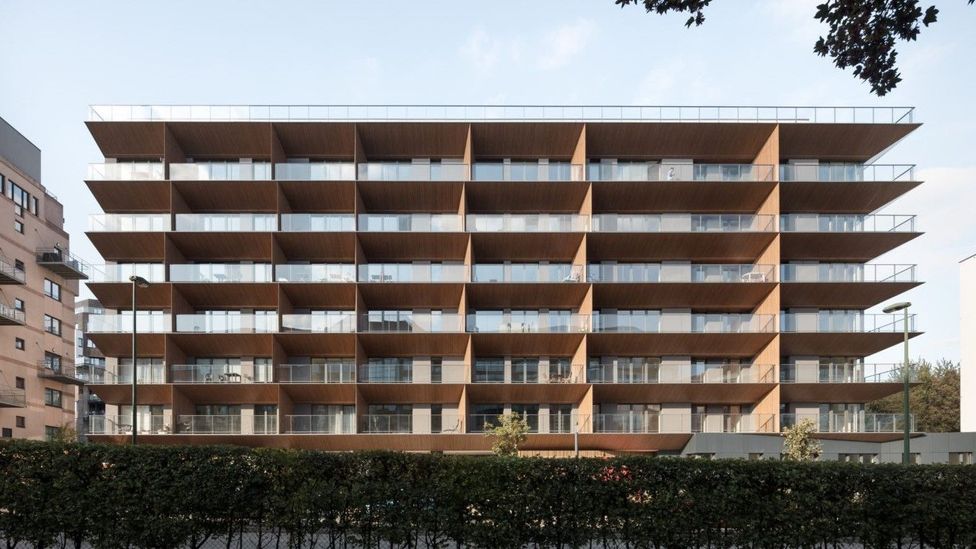 A building with unusually angled balconies can bump the internal temperature up by a few crucial degrees (Credit: A2M architects) A building with unusually angled balconies can bump the internal temperature up by a few crucial degrees (Credit: A2M architects)