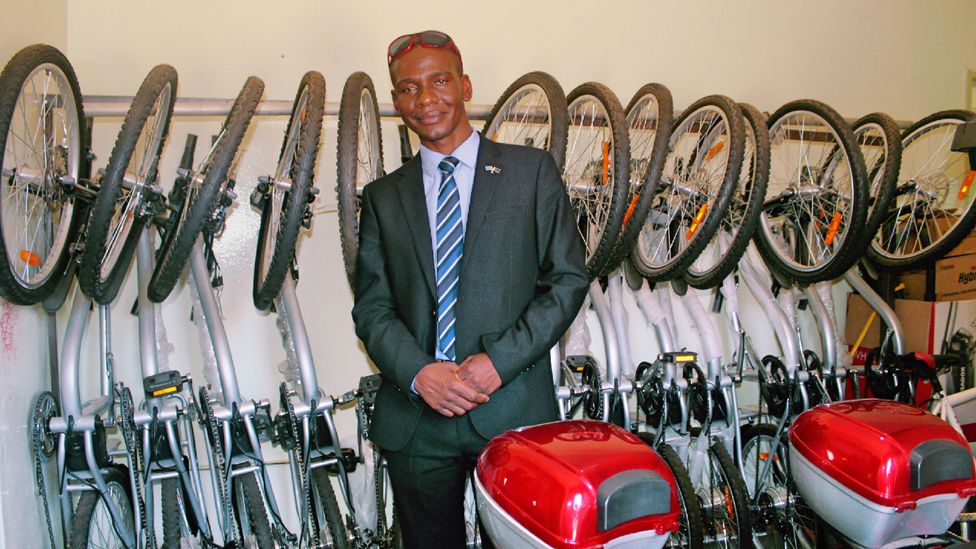 Mpaphi Ndubo has dealt with hostility against cyclists in Gaborone for 22 years (Credit: Sharon Tshipa) Mpaphi Ndubo has dealt with hostility against cyclists in Gaborone for 22 years (Credit: Sharon Tshipa)
