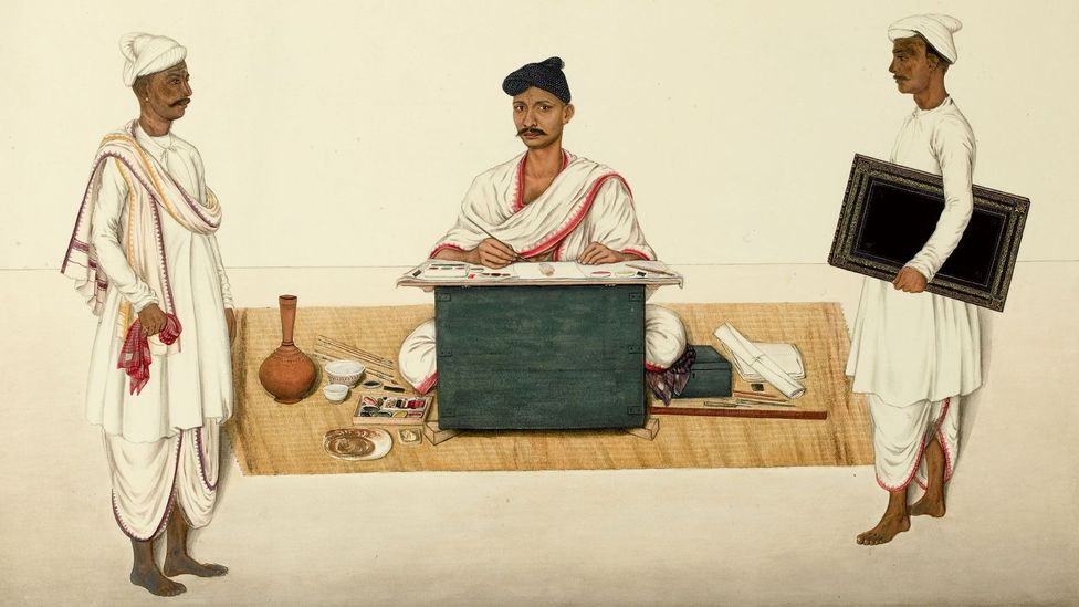 Self-portrait by Yellapah of Vellore (1832-1835) – his patrons, British officers, are largely absent from his work (Credit: Victoria and Albert Museum, London) Self-portrait by Yellapah of Vellore (1832-1835) – his patrons, British officers, are largely absent from his work (Credit: Victoria and Albert Museum, London)