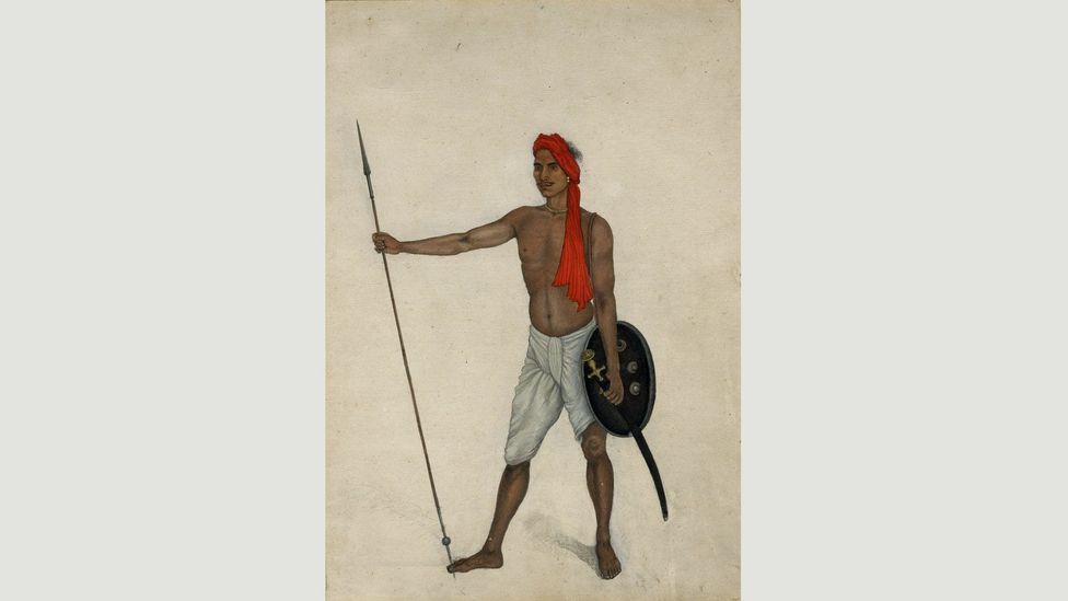Trooper of Skinner’s Horse Holding a Spear (c 1815-1816) by Ali Khan, whose work is seen as a valuable document of the Mughal Empire towards its end (Credit: Private collection) Trooper of Skinner’s Horse Holding a Spear (c 1815-1816) by Ali Khan, whose work is seen as a valuable document of the Mughal Empire towards its end (Credit: Private collection)