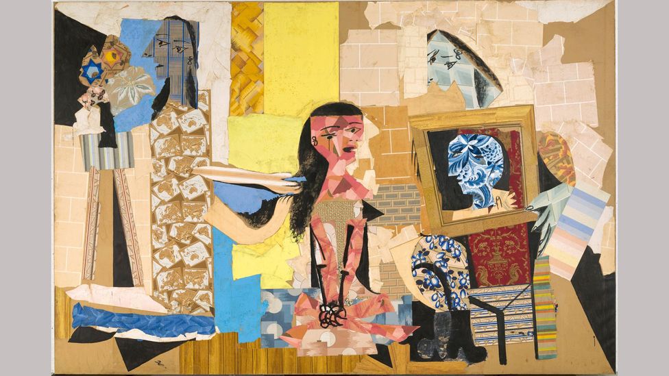 Picasso’s Femmes à leur Toilette (1937-38) is a collage created with cut-out wallpapers Picasso’s Femmes à leur Toilette (1937-38) is a collage created with cut-out wallpapers