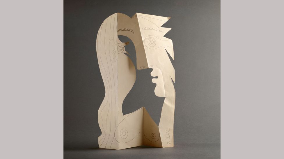 Picasso made paper cut-outs throughout his whole career, including Head of a Woman (1962) Picasso made paper cut-outs throughout his whole career, including Head of a Woman (1962)