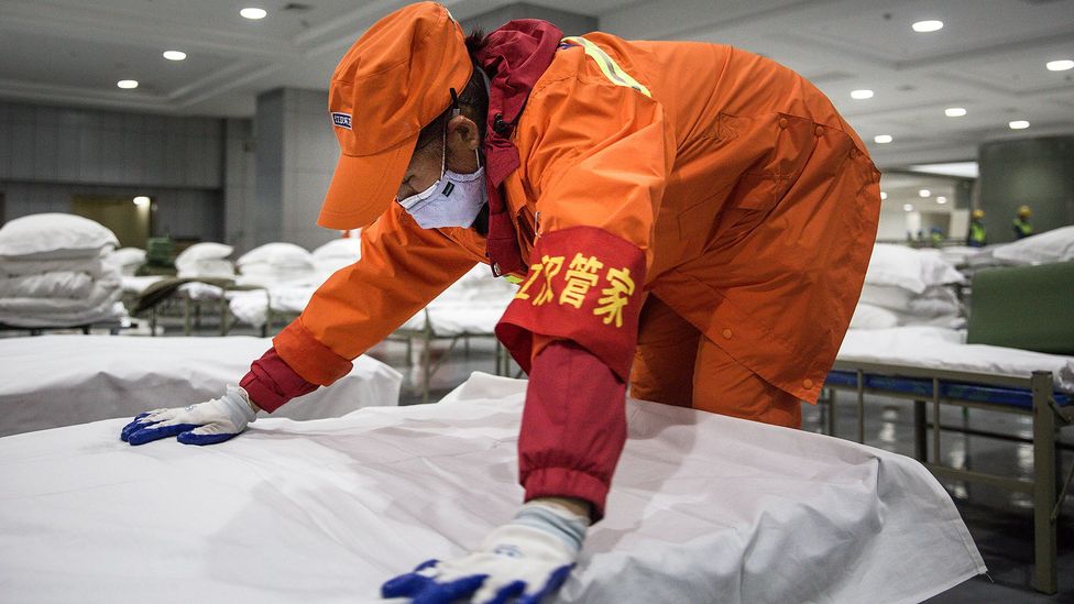 Makeshift wards and entirely new hospitals have been built in Wuhan, China, in just a few days as the city prepares for new coronavirus patients  (Credit: Getty Images)