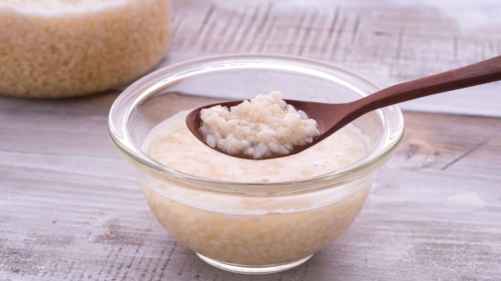 Amazake’s lumpy texture is due to small pieces of koji suspended in the liquid (Credit: Promo_Link/Getty Images)