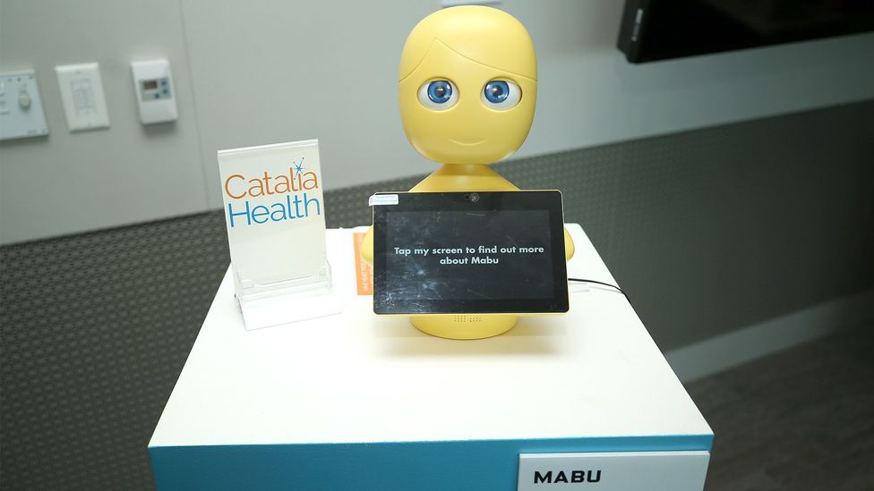Mabu, a doll-sized robot, can create tailored conversations according to the patients' unique circumstances. (Credit: Getty Images)