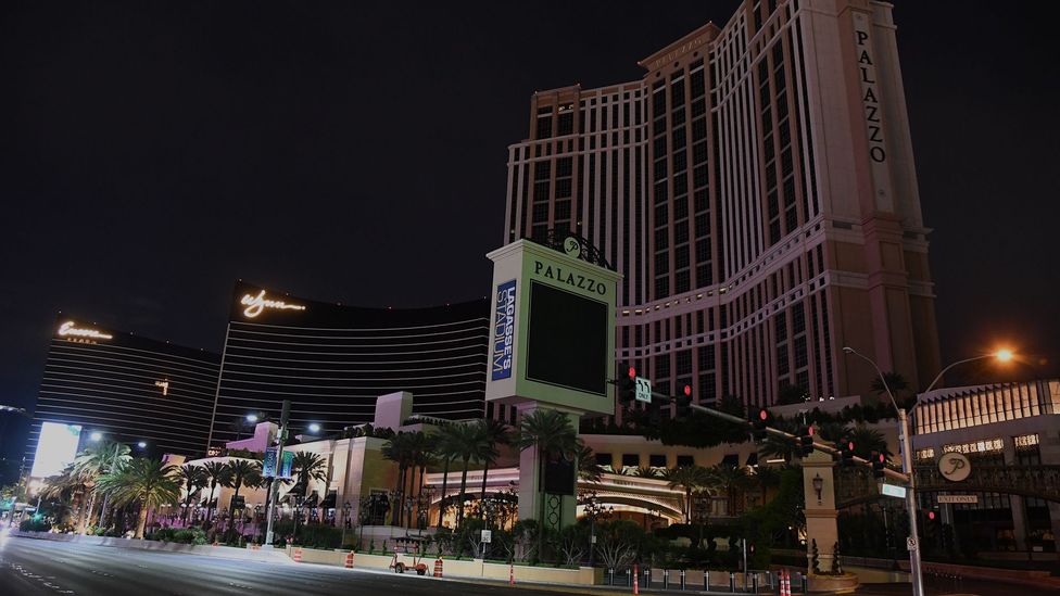 Even the bright lights of Las Vegas have dimmed as casinos have closed their doors due to Covid-19 (Credit: Getty Images)