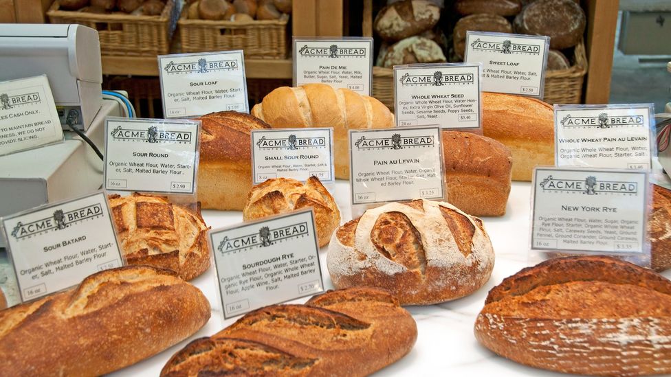 Bakeries like the Bay Area’s Acme Bread are known for selling sourdough bread (Credit: Nancy Hoyt Belcher/Alamy)