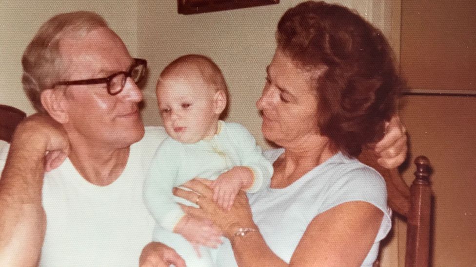 The writer as a baby with her grandparents in 1976 (Credit: Melissa Banigan)