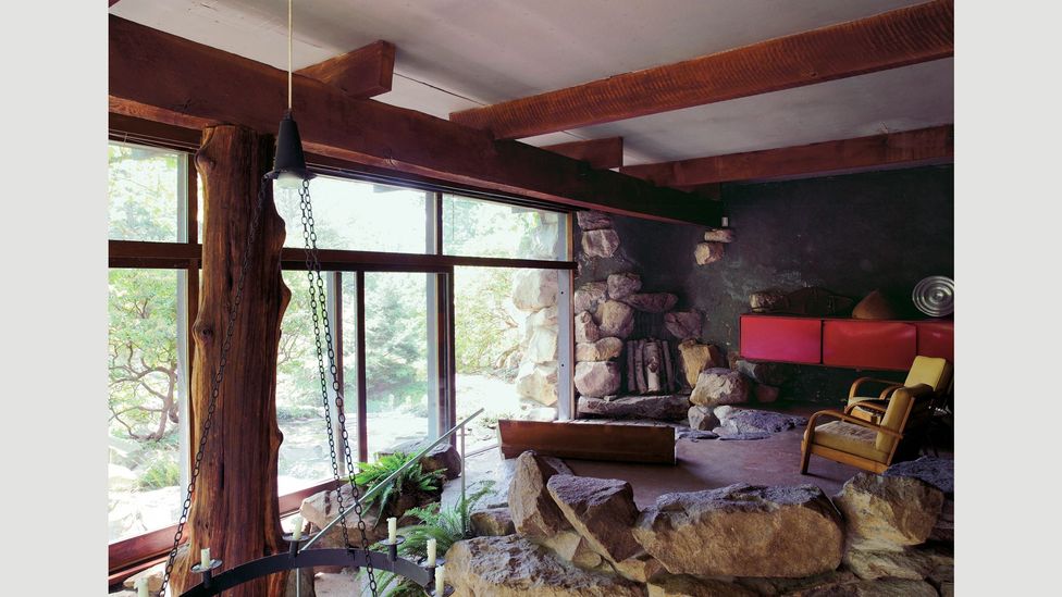 Designer Russell Wright built his proto-eco house Dragon Rock in 1961 to complement its surroundings