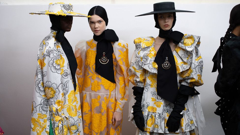 Models backstage at the Erdem show at London Fashion Week, September 2019 Models backstage at the Erdem show at London Fashion Week, September 2019