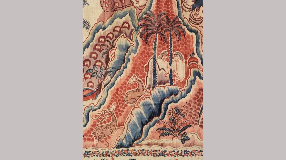 Created in coastal southeast India in around 1740-50, this highly detailed textile is typical of the era
