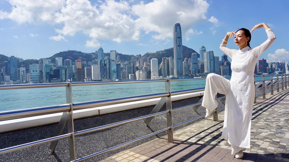 Linda Fung practices tai chi every morning to achieve a balance in her life (Credit: Matthew Keegan)