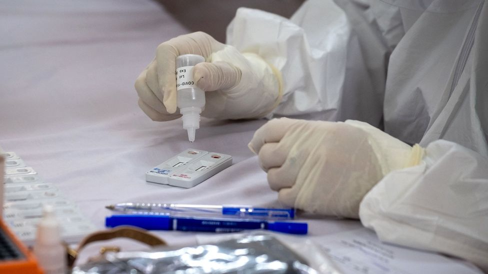 A medical specialist tests blood samples for Covid-19 in Hanoi, Vietnam (Credit: Getty Images)