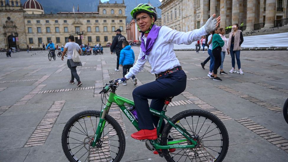 The mayor of Bogotá, Claudia López, has extended closures of streets to cars and opened additional cycle routes during lockdown (Credit: Getty Images)