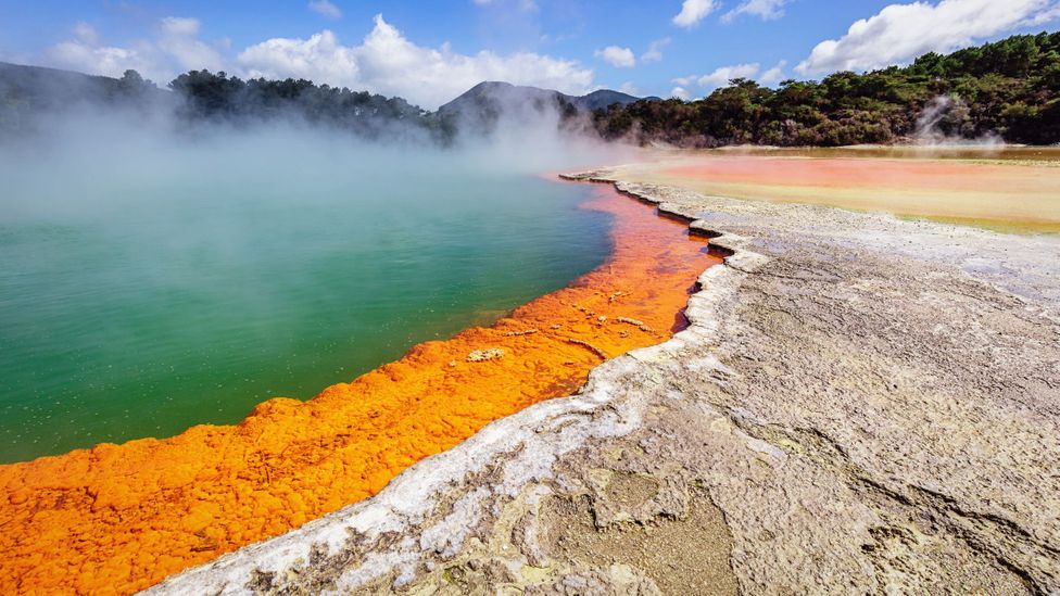 New Zealand’s location in a geologically active region means travellers can visit hot springs, geysers and sulphuric pools (Credit: MLenny/Getty Images) New Zealand’s location in a geologically active region means travellers can visit hot springs, geysers and sulphuric pools (Credit: MLenny/Getty Images)
