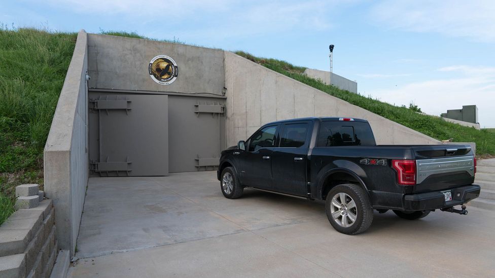 The bunker's entrance betrays little of the scale of the facility below ground (Credit: Bradley Garrett)