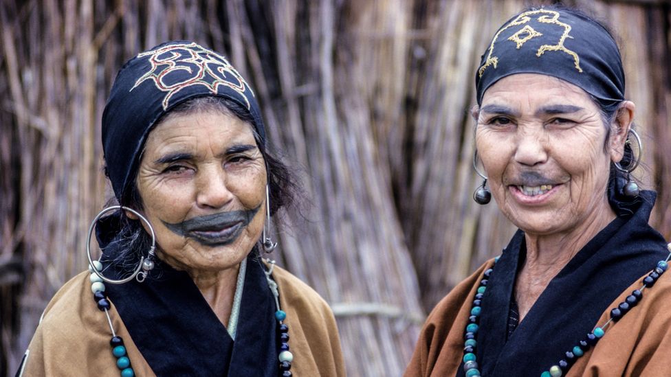The Ainu were assimilated into Japanese society and their traditional tattoos and other customs banned (Credit: Michele and Tom Grimm/Alamy)