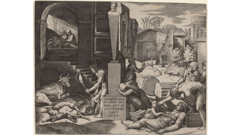 This 16th-Century engraving is by Raimondi (Credit: The National Gallery of Art Washington DC)